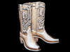 AWESOME VINTAGE 1970s CUT-OUT COWBOY BOOTS BRASS BUCKLE