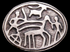 VINTAGE 1970s *ANCIENT HEBREW SCARAB SEAL* ART BUCKLE