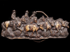 COOL VINTAGE 1979 CUT-OUT COWBOYS CATTLE HERDING BUCKLE