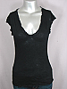**DESIGNER** GINGER G. - BLACK V-NECK LACE TOP - S