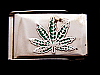 AWESOME VINTAGE 1970s MARIJUANA LEAF SILVER BELT BUCKLE