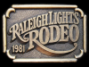 GREAT VINTAGE 1981 *RALEIGH LIGHTS RODEO* BRASS BUCKLE