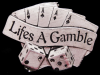 LIFE'S A GAMBLE / ROLLING DICE / 4 ACES & JOKER BUCKLE