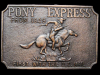 GREAT VINTAGE 1970s PONY EXPRESS FROM 1849 BRASS BUCKLE