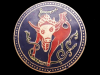 COOL VINTAGE 1970s *TAURUS SYMBOL* CLOISONNE ART BUCKLE