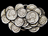GREAT 1979 COLLAGE OF NICKELS, DIMES, & QUARTERS BUCKLE