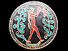 COOL VINTAGE 1970s AQUARIUS SYMBOL CLOISONNE ART BUCKLE