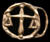 AMAZING 70s **LIBRA ASTROLOGY** CUTOUT FASHION BUCKLE