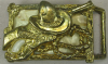 1970s VINTAGE **COWBOY GEAR** GOLDTONE WESTERN BUCKLE