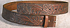 1970s VINTAGE BROWN COWBOY **FLORAL TOOLED** BELT - 30