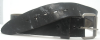 1970s VINTAGE *HIPPIE* SMOOTH BLACK LEATHER BELT - 35
