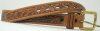 1970's VINTAGE WESTERN  FLORAL TOOLED BROWN BELT - 26