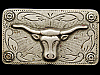 AWESOME 50s VINTAGE *LONGHORN* ENGRAVED WESTERN BUCKLE