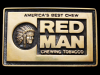 GREAT 70s *RED MAN CHEWING TOBACCO* SOLID BRASS BUCKLE