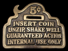 SWEET VINTAGE 1979 INSERT COIN UNZIP SHAKE WELL BUCKLE