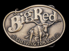 COOL VINTAGE 1970s BIG RED CHEWING TOBACCO BRASS BUCKLE