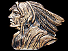 AWESOME VINTAGE 1970s CUT-OUT INDIAN CHIEF BRASS BUCKLE