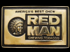 COOL VINTAGE 1970s RED MAN CHEWING TOBACCO BRASS BUCKLE