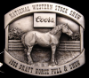 1988 NATIONL WESTERN SHOW DRAFT HORSE PULL COORS BUCKLE