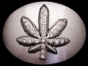 OVERSIZED **MARIJUANA LEAVES W/ GEMSTONES** BELT BUCKLE