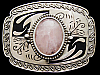 AWESOME NOS 1970s LARGE WESTERN STYLE PINK STONE BUCKLE