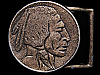 FANTASTIC VINTAGE 1970s INDIAN HEAD NICKEL BRASS BUCKLE
