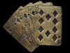 AWESOME VINTAGE 1970s CUT-OUT ROYAL FLUSH BRASS BUCKLE