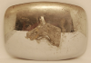 'VINTAGE BUCKLE: 1970s **CHROME w/PEWTER HORSE HEAD**