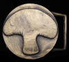VINTAGE 1970s BUCKLE **BIG MUSHROOM** TOAD STOOL BRASS