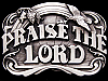 GREAT VINTAGE 1986 *PRAISE THE LORD* PEWTER BELT BUCKLE