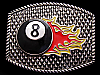 FANTASTIC ****FLAMING EIGHT BALL**** SILVER BELT BUCKLE