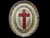 GREAT VINTAGE 1970s HOLY CROSS OVAL-SHAPED BELT BUCKLE