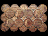 GREAT VINTAGE 1970s COLLAGE OF PENNY COINS BELT BUCKLE