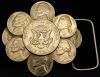 GREAT VINTAGE 80s BUCKLE **U.S. COIN COLLAGE** SILVER