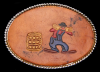 COOL VINTAGE 70s **RODEO CLOWN** TOOLED LEATHER BUCKLE