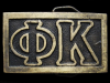 VERY COOL VINTAGE 1970s **PHI KAPPA** BRASS BELT BUCKLE