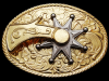AWESOME VINTAGE 1970s COWBOY SPINNING SPUR BRASS BUCKLE