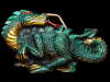 FANTASTIC VINTAGE 1984 CUT-OUT **DRAGON** BRASS BUCKLE