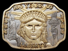 COOL NOS VINTAGE 1984 100 YEARS OF LIBERTY BRASS BUCKLE
