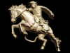 AWESOME VINTAGE 1970s CUT-OUT RODEO COWBOY BRASS BUCKLE