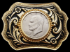 NICE VINTAGE 1970s EISENHOWER DOLLAR INSERT BELT BUCKLE