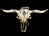 AWESOME VINTAGE 1970s CUT-OUT BUFFALO SKULL BELT BUCKLE