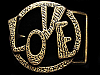 VERY COOL VINTAGE 1970s *HIPPIE STYLE* LOVE BELT BUCKLE