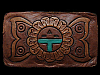 VINTAGE 1970s *HIPPIE/NEW AGE DECORATED* LEATHER BUCKLE
