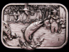 COOL VINTAGE 1982 FISHERMAN HOOKING A TROUT BELT BUCKLE