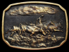 AWESOME VINTAGE 1976 AMERICAN COWBOY SOLID BRASS BUCKLE