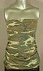 **DESIGNER** GINGER G. - CAMO RUCHED HALTER TOP - L
