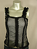**DESIGNER** GINGER G - BLACK SHEER LACE TOP - M