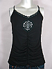 **DESIGNER** GINGER G - BLACK SATIN/KNIT TOP - L