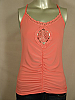 **DESIGNER** GINGER G - PINK SATIN/KNIT TOP - L